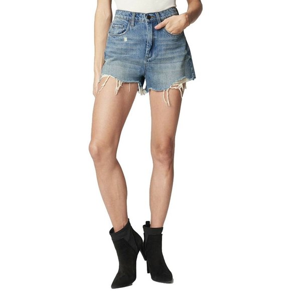 Blank NYC The Barrow Vintage High Rise Shorts Distressed Size 24 Medium Wash - Picture 1 of 10